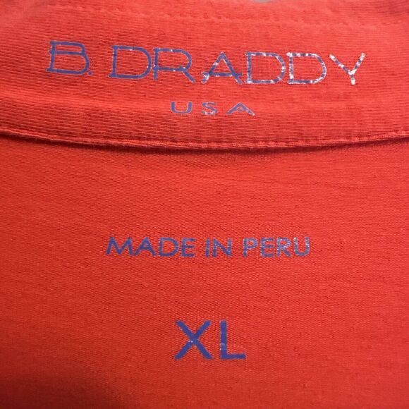 B. Draddy Liam Polo Shirt Pima Cotton Mens XL Solid Red Short Sleeve BFCC - Picture 4 of 9